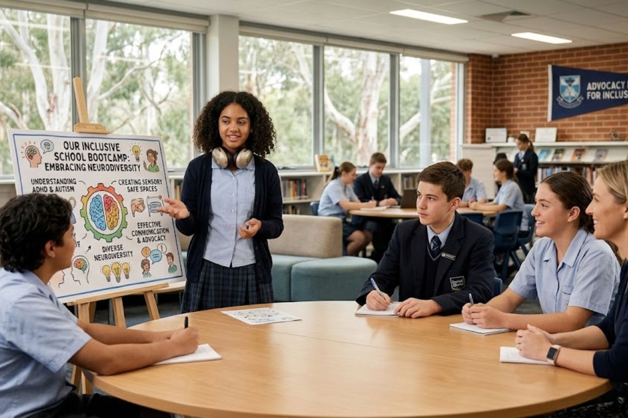 Students engaging in a learning seminar