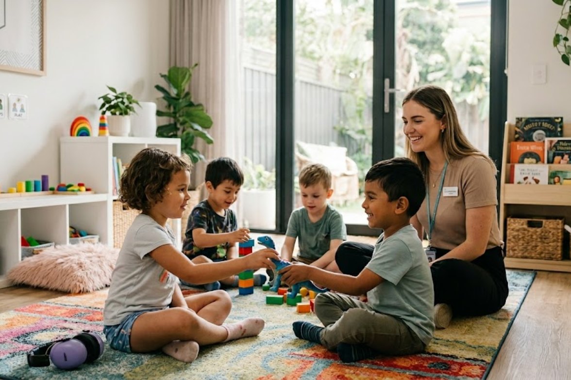 Children engaging in group learning activities