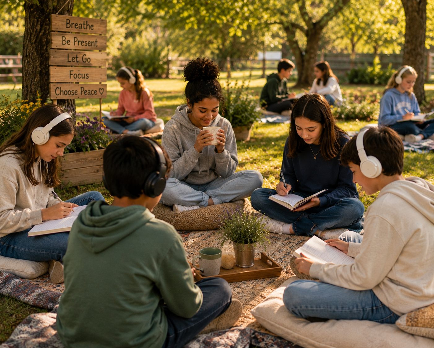 Young adult finding calm and focus