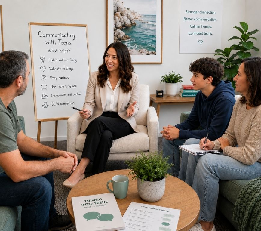 Parent and teen connecting
