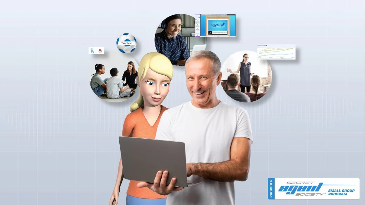 A parent taking part in the Secret Agent Society® parent support component